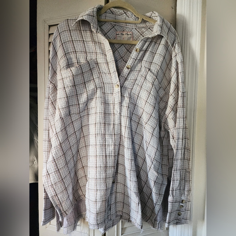 We The Free Cardiff Oversized Plaid Shirt S - Picture 2 of 4